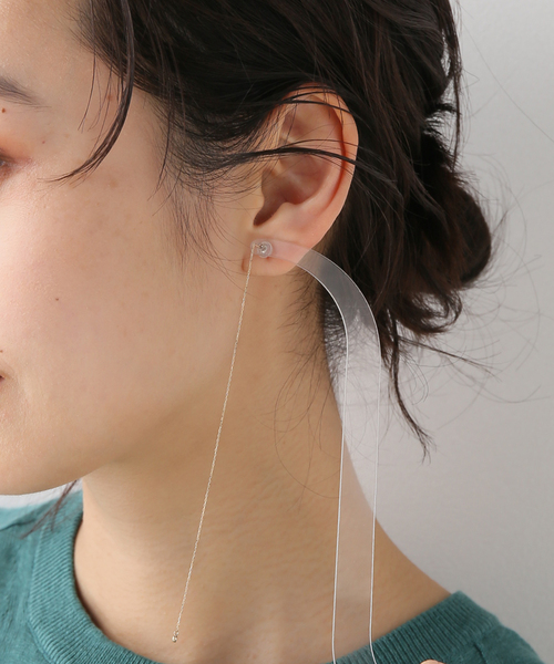 IENA（イエナ）の「【les bonbon/ル ボンボン】diamond long chain pirce sing ピアス(片耳)（ピアス（片耳用）・レディース・ゴールド・FREE）」の8枚目の写真