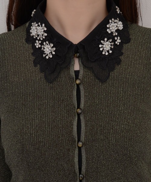 Mayree(メイリー)の「【resonance】シアー ビジューデザイン つけ襟【マルチウェイ】(付け襟・レディース・ブラック/ホワイト・FREE)」の12枚目の写真