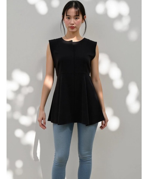 fifth（フィフス）の「ドライタッチペプラムフレアトップス（Tシャツ/カットソー・レディース・ブラック/アイボリー・M）」の22枚目の写真