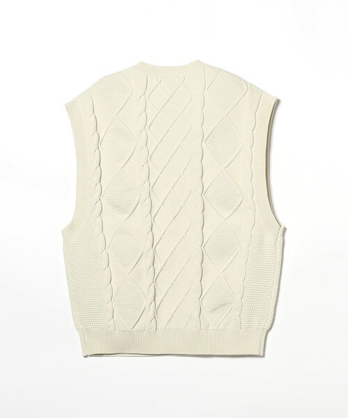 BEAMS（ビームス）の「BEAMS / 5ゲージ フィッシャーマン ニットベスト（ベスト・メンズ・ナチュラル/ネイビー・SMALL/MEDIUM/LARGE/X-LARGE）」の13枚目の写真