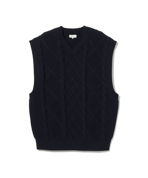 BEAMS（ビームス）の「BEAMS / 5ゲージ フィッシャーマン ニットベスト（ベスト・メンズ・ナチュラル/ネイビー・SMALL/MEDIUM/LARGE/X-LARGE）」の18枚目の写真