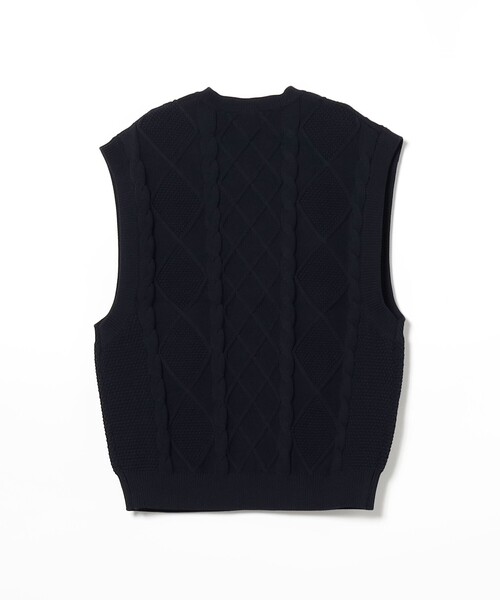 BEAMS（ビームス）の「BEAMS / 5ゲージ フィッシャーマン ニットベスト（ベスト・メンズ・ナチュラル/ネイビー・SMALL/MEDIUM/LARGE/X-LARGE）」の17枚目の写真