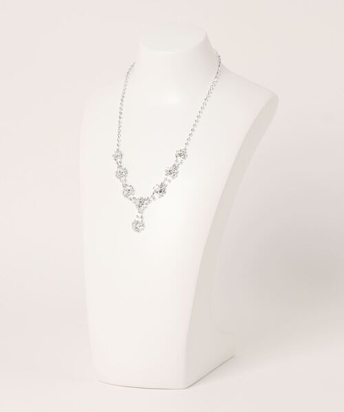 Cupid Heart（キューピッドハート）の「【Cupid Heart】結婚式アクセ！ビジューネックレス＋イアリングset（ネックレス・レディース・シルバー・MEDIUM）」の4枚目の写真