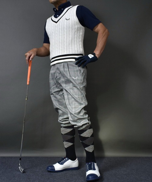 ストレッチ ニッカボッカーズゴルフウェア グレンチェック ゴルフパンツ（その他パンツ）｜COMON GOLF（コモンゴルフ）