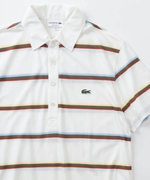 LACOSTE（ラコステ）の「【LACOSTE/ラコステ】クロコエンブレム ピマコットンジャージー ボーダー半袖ポロシャツ/ブランドロゴワッペン刺繍（ポロシャツ）」
