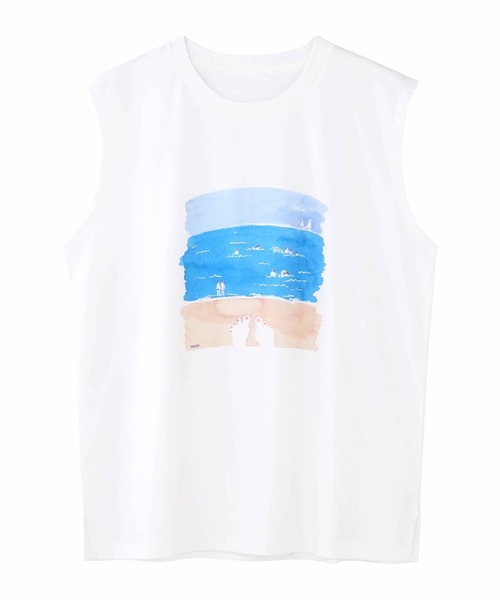 LA MARINE FRANCAISE(マリン フランセーズ)の「Corse sleeveless Tee(Tシャツ/カットソー・レディース・ホワイト/ブルー/ネイビー・FREE)」の19枚目の写真