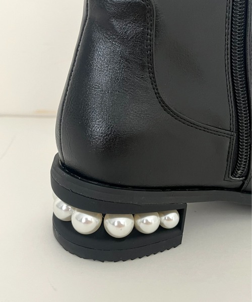 prose verse(プロズヴェール)の「パールヒールストレッチショートブーツ(ブーツ・レディース・ブラック・LARGE/SMALL/MEDIUM)」の6枚目の写真