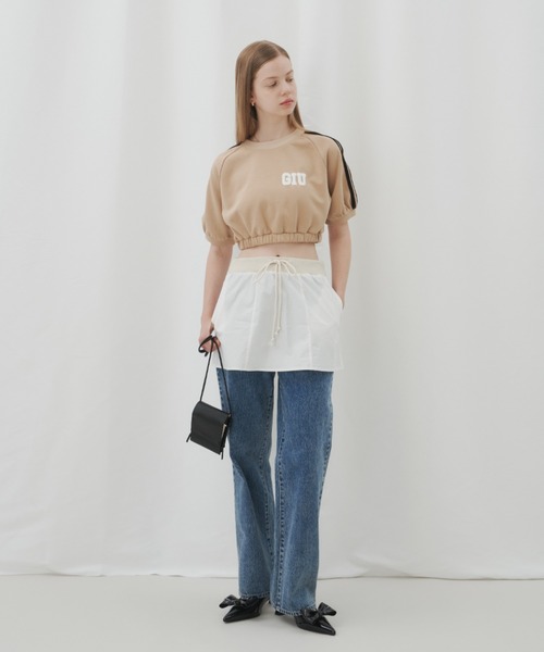 GIUNON(ジウノン)の「layered mini skirt / レイヤードミニスカート(スカート・レディース・ホワイト/ネイビー・1/0)」の5枚目の写真