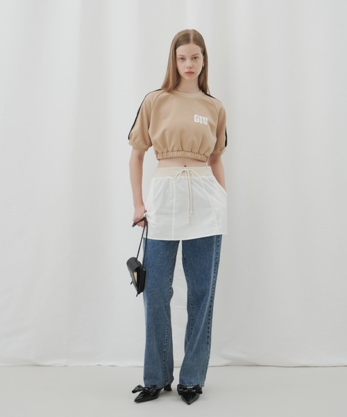 GIUNON(ジウノン)の「layered mini skirt / レイヤードミニスカート(スカート・レディース・ホワイト/ネイビー・1/0)」の6枚目の写真