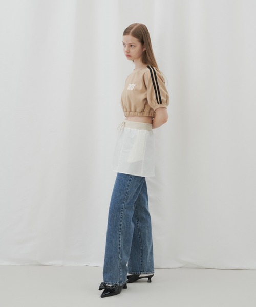 GIUNON(ジウノン)の「layered mini skirt / レイヤードミニスカート(スカート・レディース・ホワイト/ネイビー・1/0)」の4枚目の写真