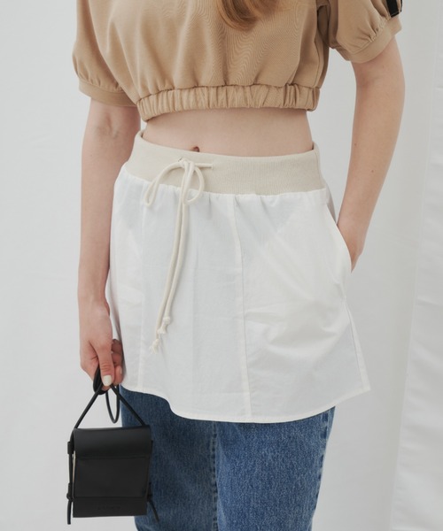 GIUNON(ジウノン)の「layered mini skirt / レイヤードミニスカート(スカート・レディース・ホワイト/ネイビー・1/0)」の11枚目の写真