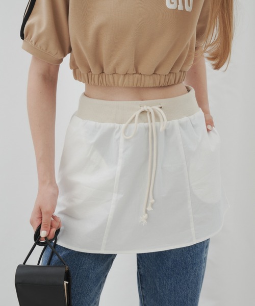 GIUNON(ジウノン)の「layered mini skirt / レイヤードミニスカート(スカート・レディース・ホワイト/ネイビー・1/0)」の12枚目の写真