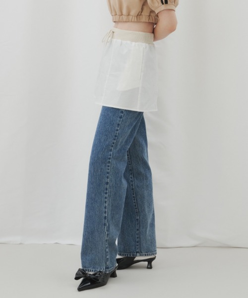 GIUNON(ジウノン)の「layered mini skirt / レイヤードミニスカート(スカート・レディース・ホワイト/ネイビー・1/0)」の9枚目の写真