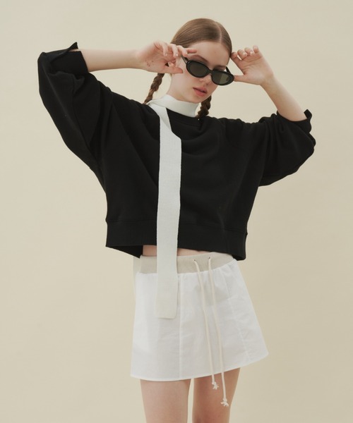 GIUNON(ジウノン)の「layered mini skirt / レイヤードミニスカート(スカート・レディース・ホワイト/ネイビー・1/0)」の13枚目の写真