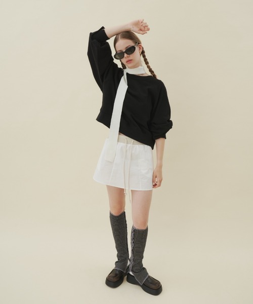 GIUNON(ジウノン)の「layered mini skirt / レイヤードミニスカート(スカート・レディース・ホワイト/ネイビー・1/0)」の16枚目の写真