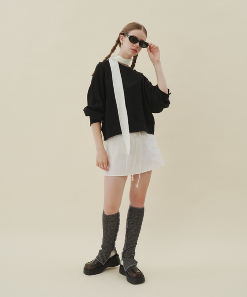 GIUNON(ジウノン)の「layered mini skirt / レイヤードミニスカート(スカート・レディース・ホワイト/ネイビー・1/0)」の19枚目の写真