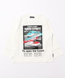 Moujonjon（ムージョンジョン）の「新幹線電車プリント長袖Ｔシャツ（Tシャツ/カットソー・キッズ）」