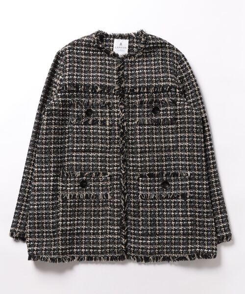 LANVIN en Bleu（ランバンオンブルー）の「ツイードノーカラー