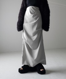 ※※【 ３size ／ ６color 】タックデザインハイウエストスリットロングスカート