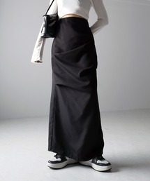 me+em select | 【 ３size ／ ６color 】タックデザインハイウエストスリットロングスカート(スカート)