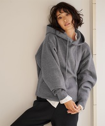 ウール＆カシミヤ混 オーバーサイズ ジップアップフーディー allureville パーカー ウールカシミヤジップアップフーディー