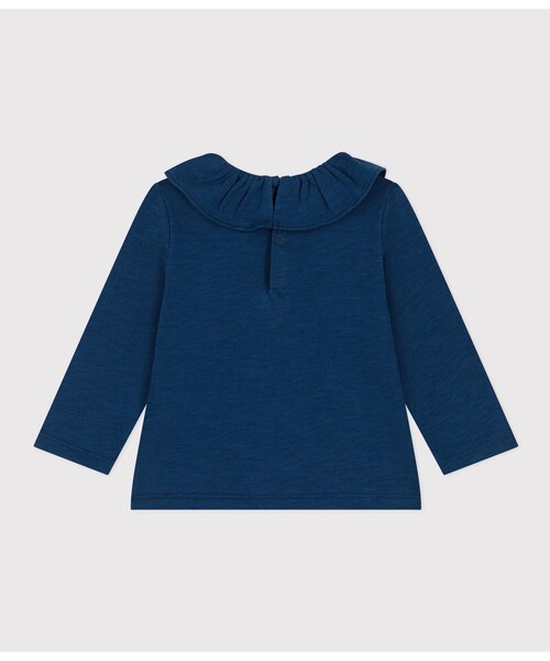 PETIT BATEAU（プチバトー）の「衿付きブラウス（シャツ/ブラウス・キッズ・ブルー/ライトカーキ・36MONTH/24MONTH/12MONTH/18MONTH）」の3枚目の写真