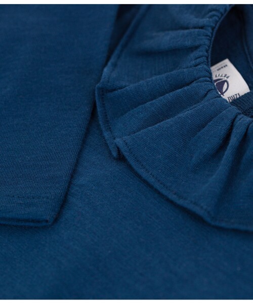 PETIT BATEAU（プチバトー）の「衿付きブラウス（シャツ/ブラウス・キッズ・ブルー/ライトカーキ・36MONTH/24MONTH/12MONTH/18MONTH）」の4枚目の写真