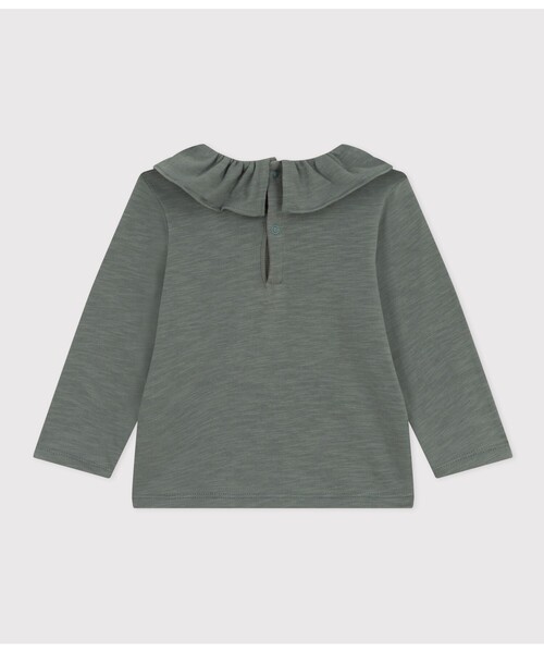 PETIT BATEAU（プチバトー）の「衿付きブラウス（シャツ/ブラウス・キッズ・ブルー/ライトカーキ・36MONTH/24MONTH/12MONTH/18MONTH）」の5枚目の写真