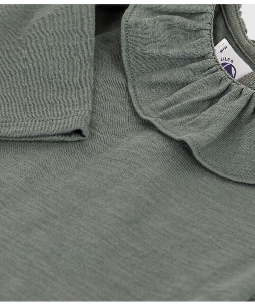 PETIT BATEAU（プチバトー）の「衿付きブラウス（シャツ/ブラウス・キッズ・ブルー/ライトカーキ・36MONTH/24MONTH/12MONTH/18MONTH）」の6枚目の写真