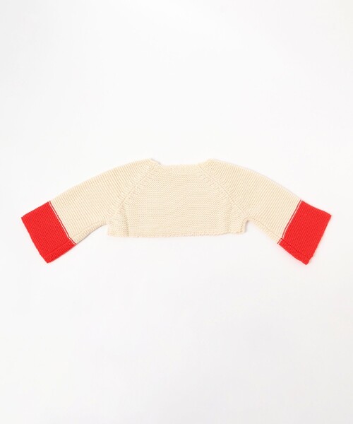 B:MING by BEAMS（ビーミングバイビームス）の「B:MING by BEAMS / バイカラー ニットケープ（ストール/ショール・キッズ・アイボリー/ブラウン・FREE）」の11枚目の写真