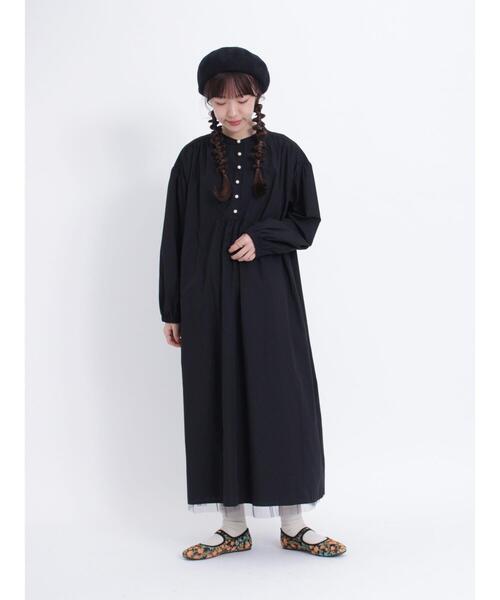 Samansa Mos2（サマンサ モスモス）の「◎パール釦ワンピース（ワンピース・レディース・ブラウン/ブラック/オフホワイト・F）」の2枚目の写真