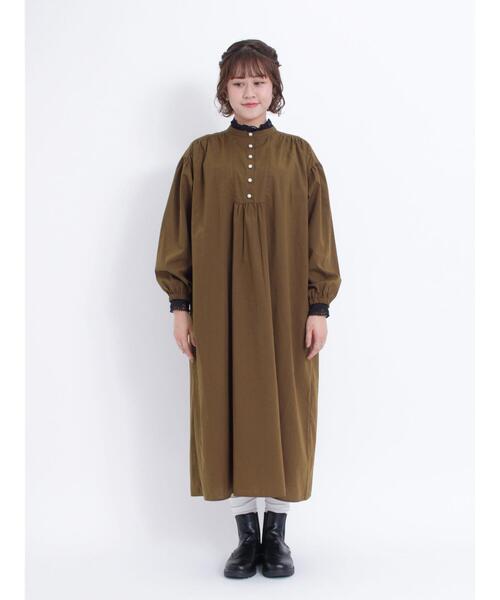 Samansa Mos2（サマンサ モスモス）の「◎パール釦ワンピース（ワンピース・レディース・ブラウン/ブラック/オフホワイト・F）」の9枚目の写真