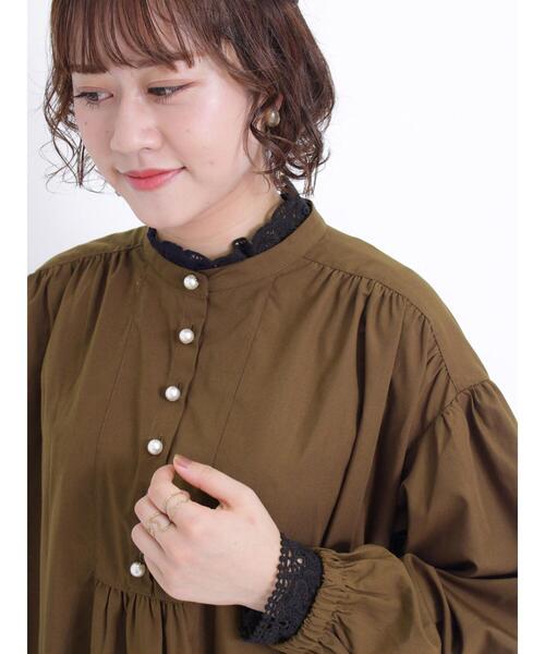 Samansa Mos2（サマンサ モスモス）の「◎パール釦ワンピース（ワンピース・レディース・ブラウン/ブラック/オフホワイト・F）」の12枚目の写真