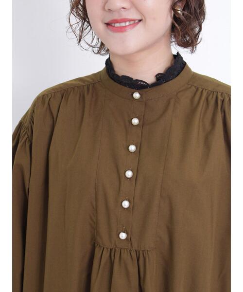 Samansa Mos2（サマンサ モスモス）の「◎パール釦ワンピース（ワンピース・レディース・ブラウン/ブラック/オフホワイト・F）」の13枚目の写真