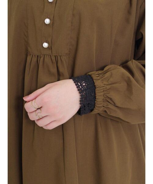 Samansa Mos2（サマンサ モスモス）の「◎パール釦ワンピース（ワンピース・レディース・ブラウン/ブラック/オフホワイト・F）」の16枚目の写真