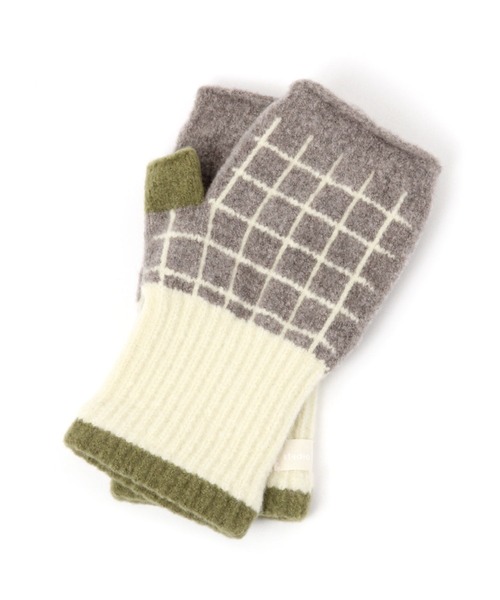 studio CLIP（スタディオクリップ）の「あったかニットハンドウォーマー（手袋・レディース・グレー/マスタード・FREE）」の4枚目の写真