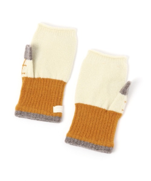 studio CLIP（スタディオクリップ）の「あったかニットハンドウォーマー（手袋・レディース・グレー/マスタード・FREE）」の7枚目の写真