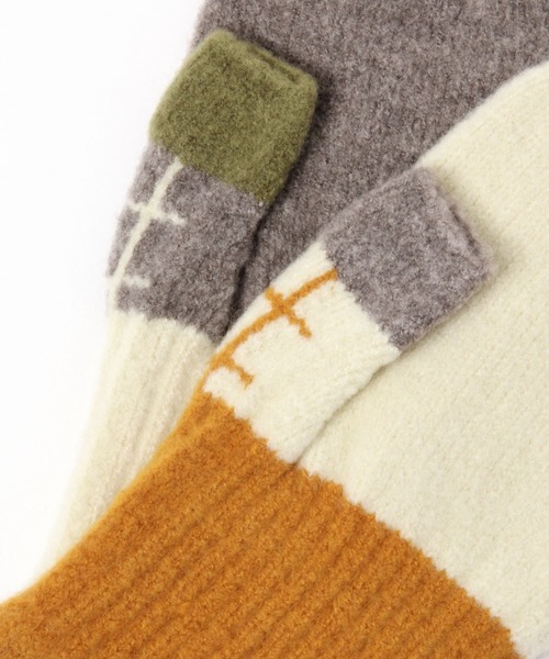 studio CLIP（スタディオクリップ）の「あったかニットハンドウォーマー（手袋・レディース・グレー/マスタード・FREE）」の9枚目の写真