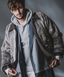 【NO ID.】Fake Fur Knit Blouson / フェイク ファー ニット ブルゾン
