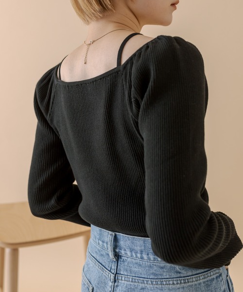 mline（エムライン）の「[mline]2WAYデザインニット（ニット/セーター・レディース・チャコールグレー/ブルー/アイボリー/ブラック・FREE）」の7枚目の写真