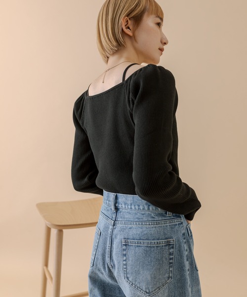 mline（エムライン）の「[mline]2WAYデザインニット（ニット/セーター・レディース・チャコールグレー/ブルー/アイボリー/ブラック・FREE）」の8枚目の写真