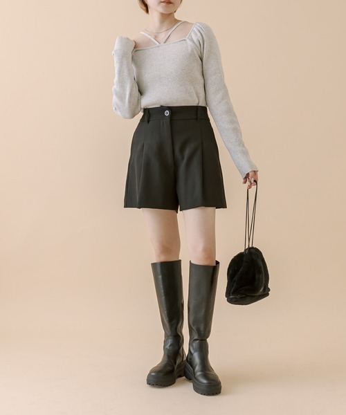 mline（エムライン）の「[mline]2WAYデザインニット（ニット/セーター・レディース・チャコールグレー/ブルー/アイボリー/ブラック・FREE）」の14枚目の写真