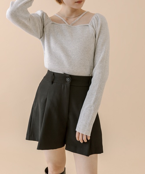 mline（エムライン）の「[mline]2WAYデザインニット（ニット/セーター・レディース・チャコールグレー/ブルー/アイボリー/ブラック・FREE）」の11枚目の写真