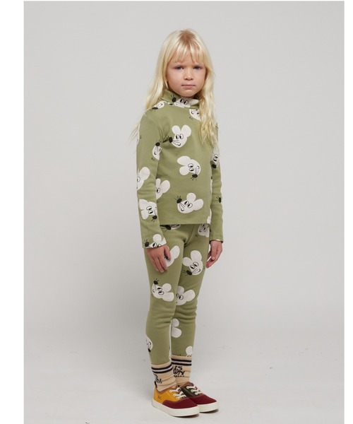 BOBO CHOSES（ボボショーズ）の「Mouse all over turtle neck T-shirt（Tシャツ/カットソー・キッズ・オリーブ・4-5Y/6-7y/8-9y/2-3Y）」の4枚目の写真