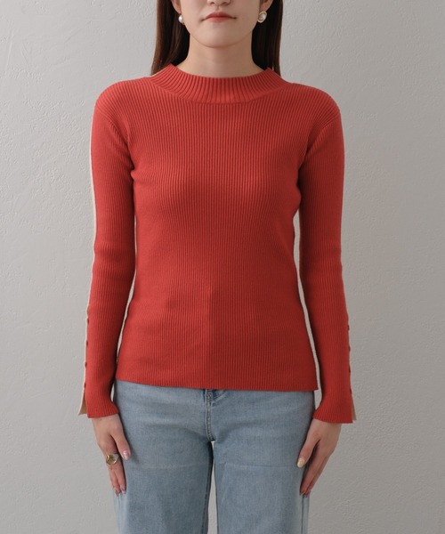 Pal collection（パルコレクション）の「前後2wayバイカラーリブニット（ニット/セーター・レディース・グリーン/レッド/ブラック・FREE）」の18枚目の写真