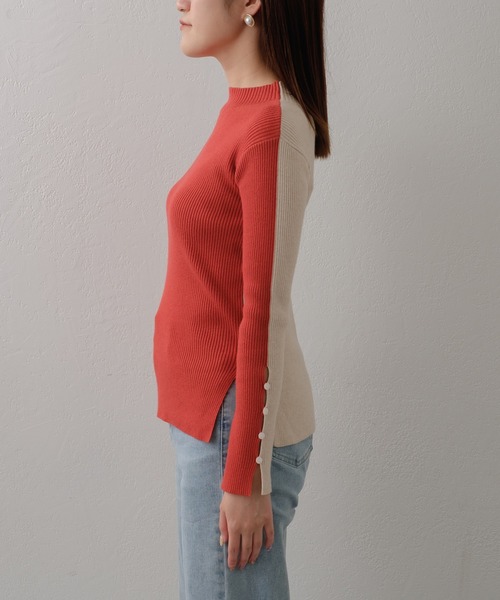 Pal collection（パルコレクション）の「前後2wayバイカラーリブニット（ニット/セーター・レディース・グリーン/レッド/ブラック・FREE）」の19枚目の写真