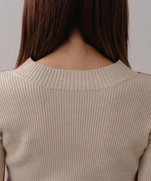 Pal collection（パルコレクション）の「前後2wayバイカラーリブニット（ニット/セーター・レディース・グリーン/レッド/ブラック・FREE）」の21枚目の写真