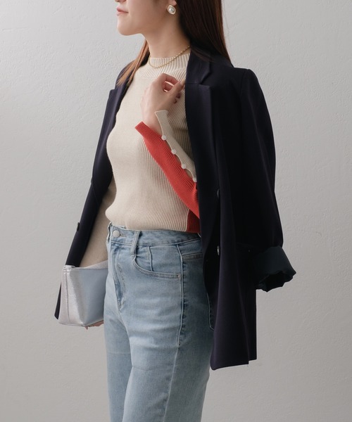 Pal collection（パルコレクション）の「前後2wayバイカラーリブニット（ニット/セーター・レディース・グリーン/レッド/ブラック・FREE）」の11枚目の写真