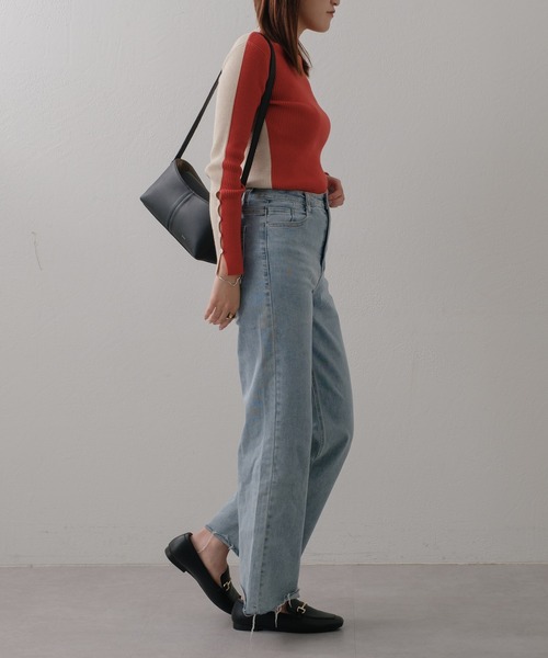 Pal collection（パルコレクション）の「前後2wayバイカラーリブニット（ニット/セーター・レディース・グリーン/レッド/ブラック・FREE）」の16枚目の写真