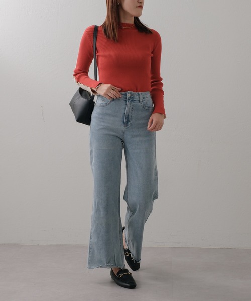 Pal collection（パルコレクション）の「前後2wayバイカラーリブニット（ニット/セーター・レディース・グリーン/レッド/ブラック・FREE）」の17枚目の写真